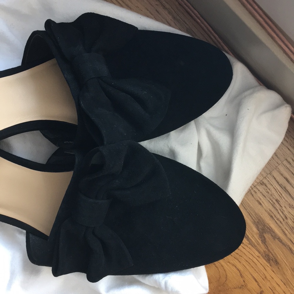 Kate Spade Black Madra Velvet Bow Mules
